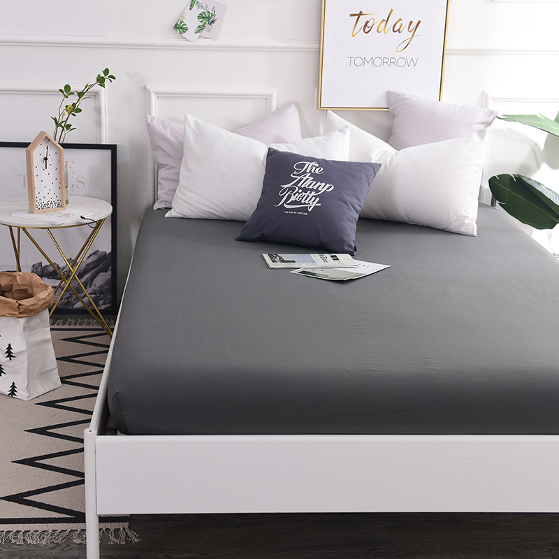 2米200x220床浅蓝色天蓝床罩90 13D5 150x190床笠单件纯棉夏季薄