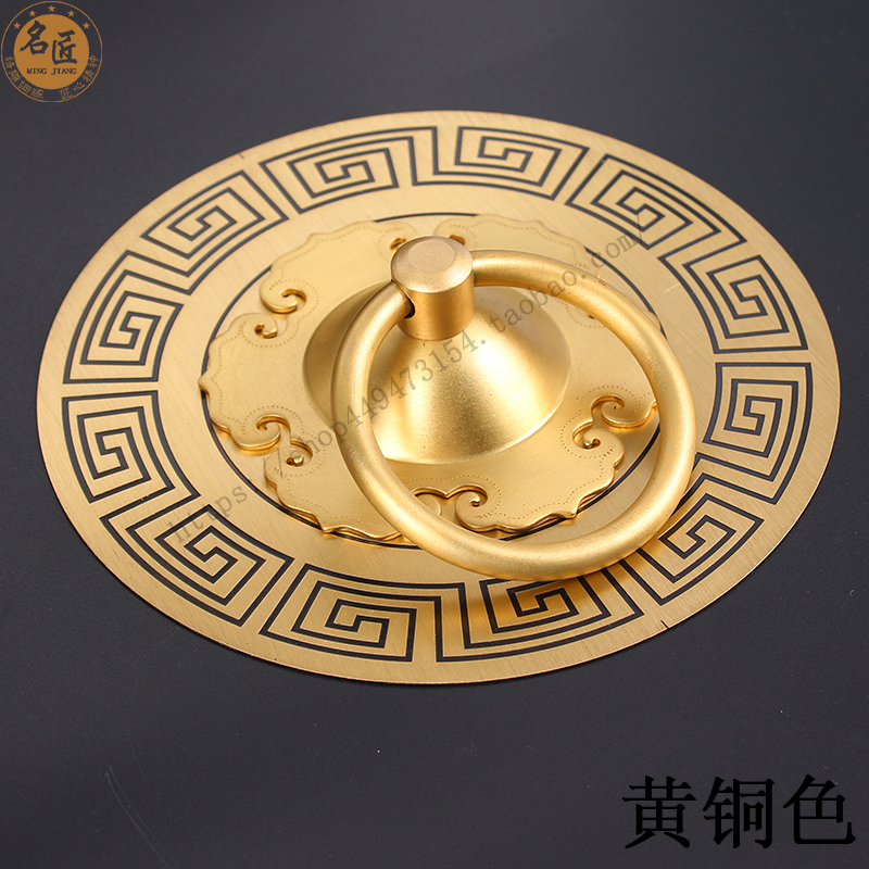 大门铜门环中式装饰大门铜把手纯铜圆形门环N拉手复古实木门门把