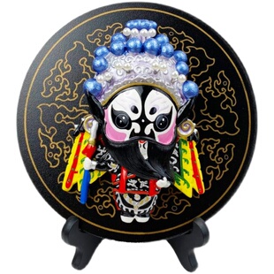 成都特色戏剧文创纪念品中国风三国人物彩塑O脸谱摆件摆台家居饰