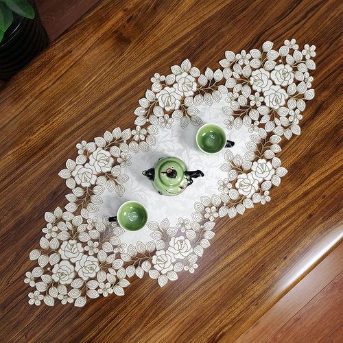 中式欧式布艺g绣花桌布茶几巾桌旗桌垫镂空盖巾餐垫餐桌桌垫桌旗