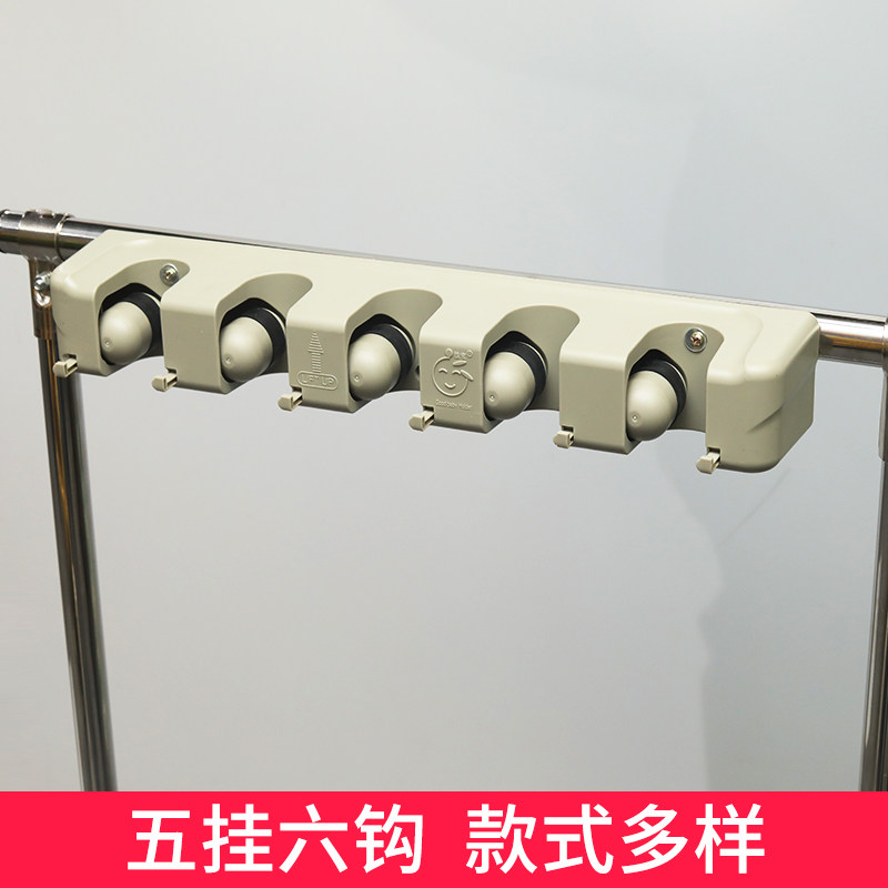 不锈钢放拖把架子沥水拖把t架落地式拖布架扫把架挂钩卫生工具收