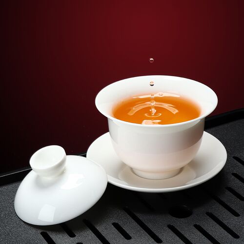 羊脂玉瓷盖碗旅行k功夫茶具套装家用户外便携式车载露营泡茶壶茶