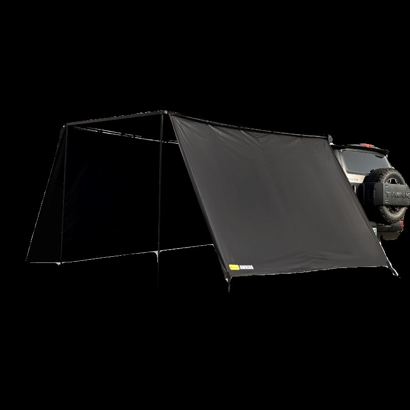 简森户外车边帐篷黑胶黑化侧面遮阳布带窗纱网拓展房X车载防雨露