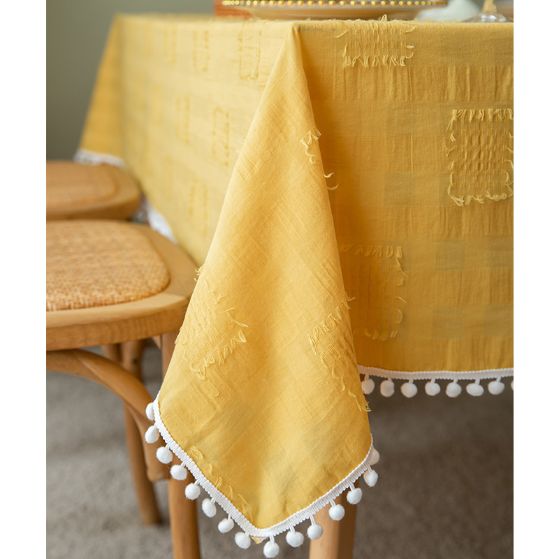 ins法式剪花棉麻餐桌布亚麻白色餐厅长方形餐布S文艺书桌盖巾台布,居家布艺,桌布,淘宝优惠券,粉丝福利购,淘宝优惠卷