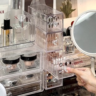 桌面美甲穿戴甲收纳盒防尘透明收B纳甲片抽屉式指甲贴片展示盒盒