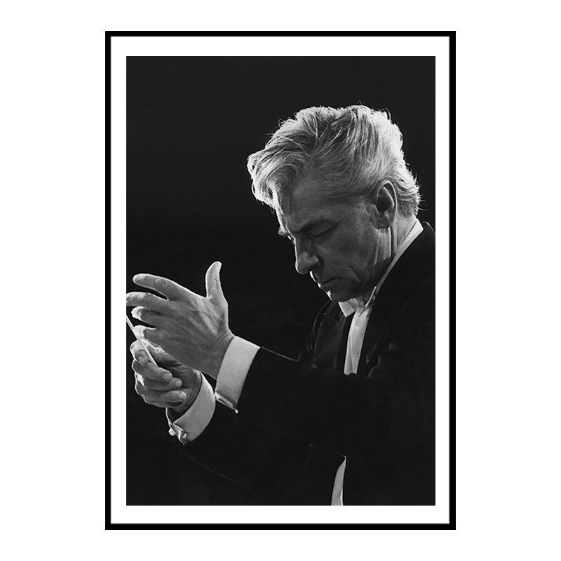 卡拉扬 交响乐指挥家音乐海报装饰F画餐厅挂画琴房教室励志墙画
