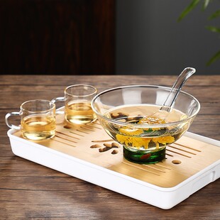 仿宋点茶盏玻璃泡茶碗日式抹茶碗斗笠碗I圆形燕窝碗藕粉甜品沙拉