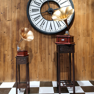 老式铁艺仿古复古唱片机 v留声机 摄影道具 模型家居装饰品摆件