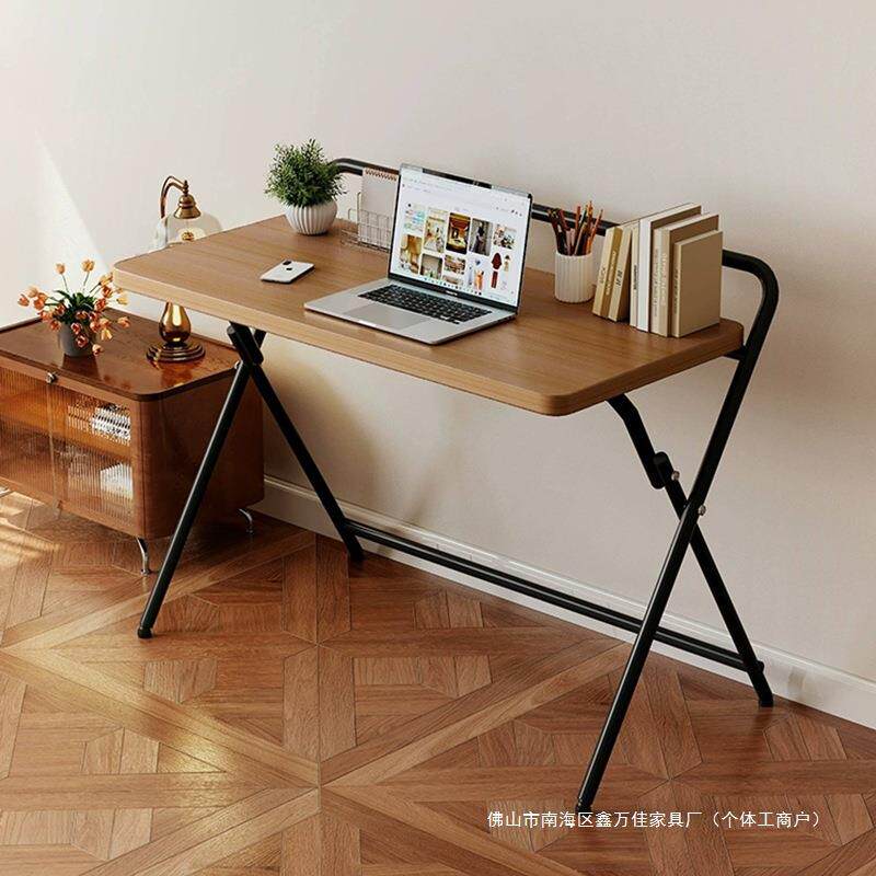 可折叠书桌电脑桌学生家用学习写字桌简易办公实木升降床边小桌子