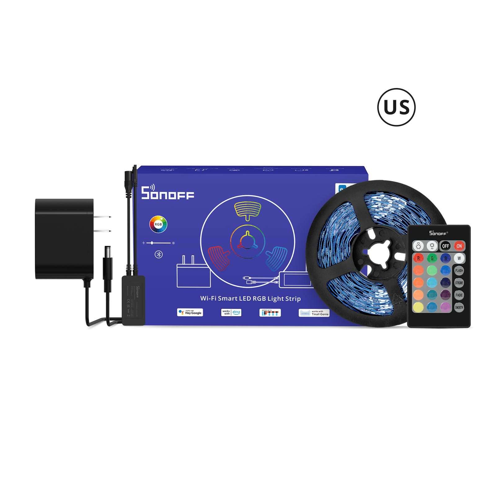 sonoff L2-Lite-5M-US/EU易微联室内RGB智能灯带不防水支持Alxea