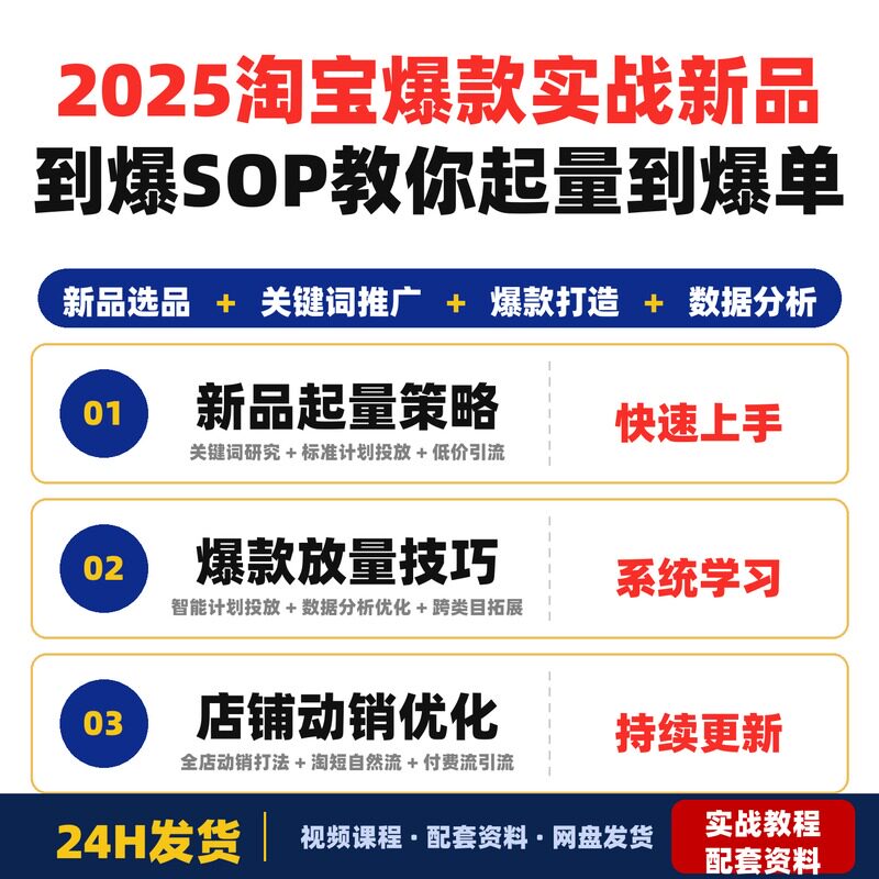 2025淘宝爆款实战课新品到爆SOP全维度教你淘宝从起量到爆单