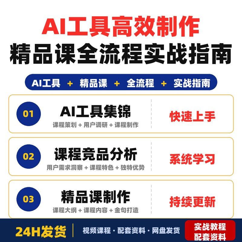 AI工具高效制作精品课从0到1全流程实战指南快速做出高质感课