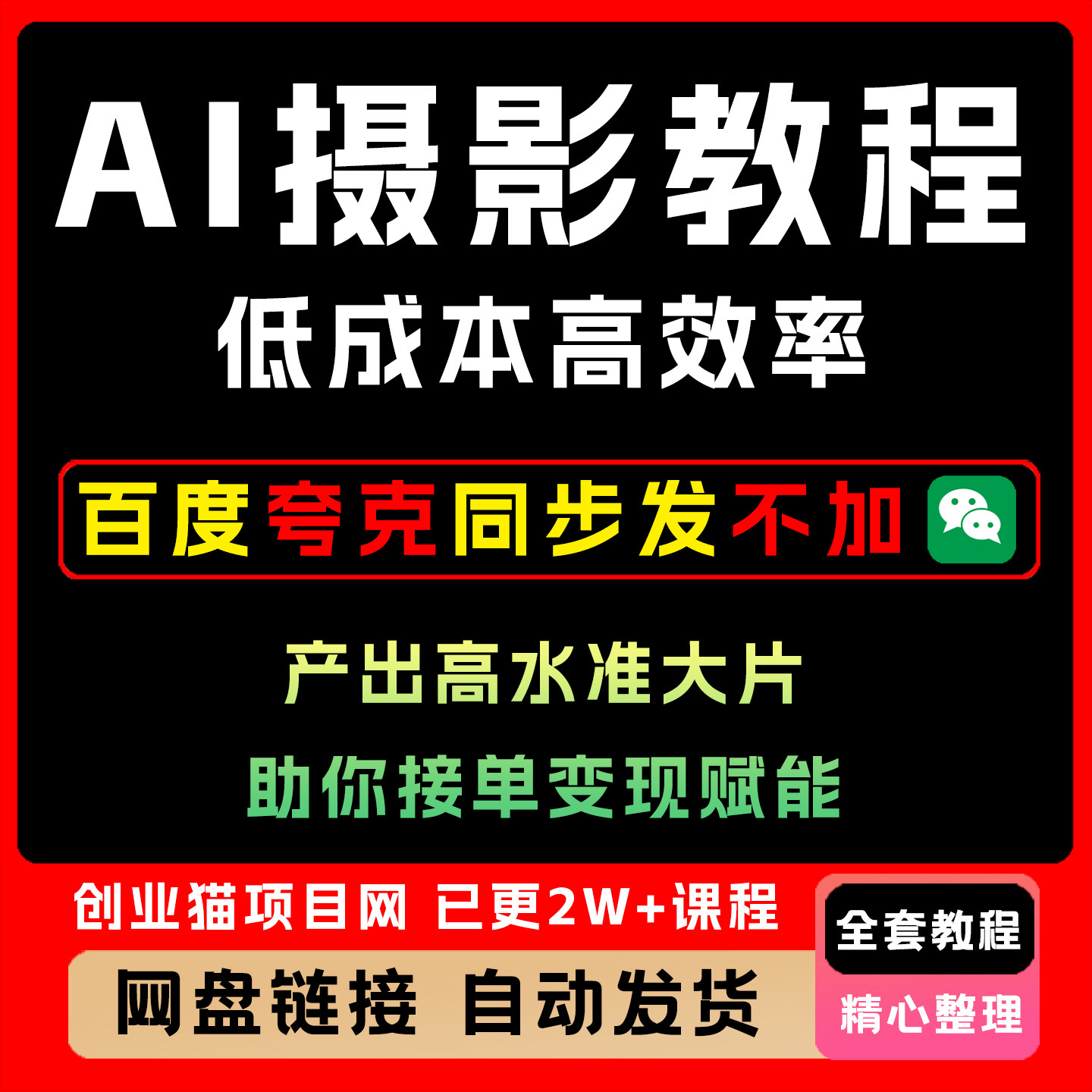 AI摄影教程低成本高效率产出高水准大片助你接单变现赋能