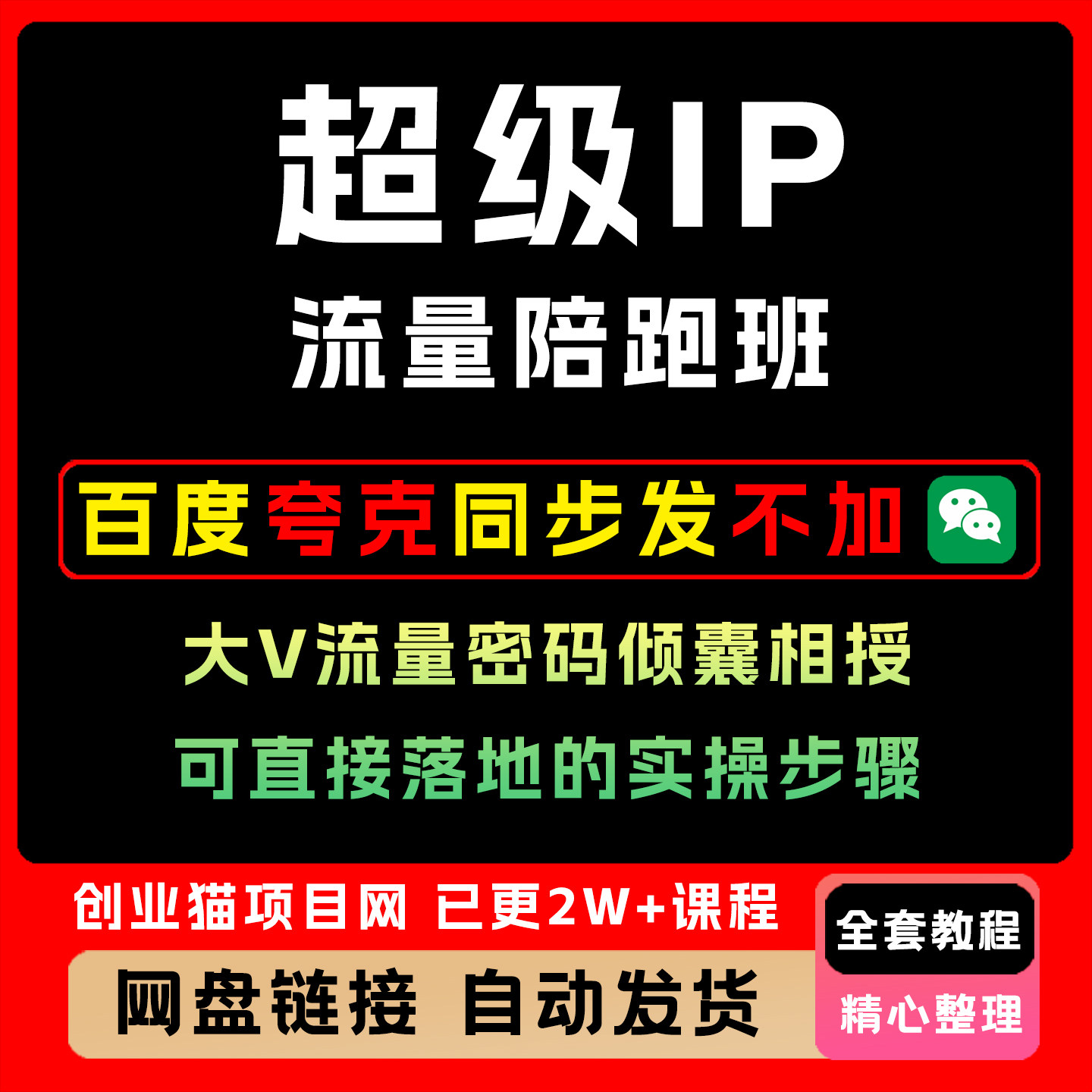 超级IP流量陪跑班,大V流量密码倾囊相授,可直接落地的实操步骤