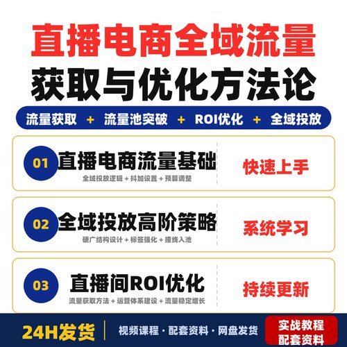 直播电商全域3.0系统实操课流量获取与优化方法论体系完整版更新