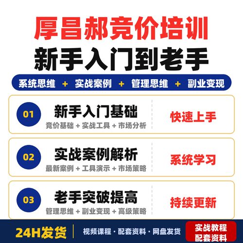 厚昌郝明亮-竞价培训第50期2026年3月全套系统课程新手入门到老手