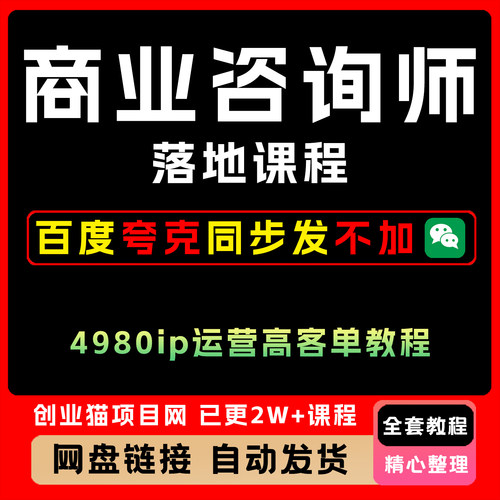 2025商业咨询师落地课程4980ip运营高客单教程教程视频课