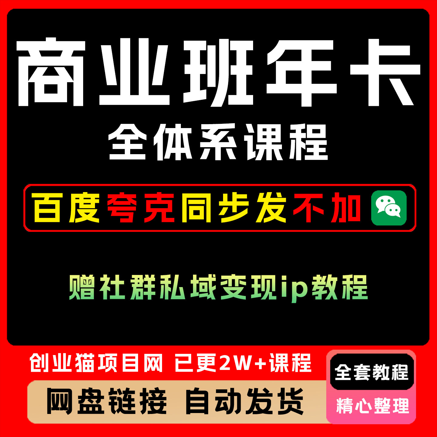 商业班年卡全体系课程社群私域变现ip教程全套视频精讲教学