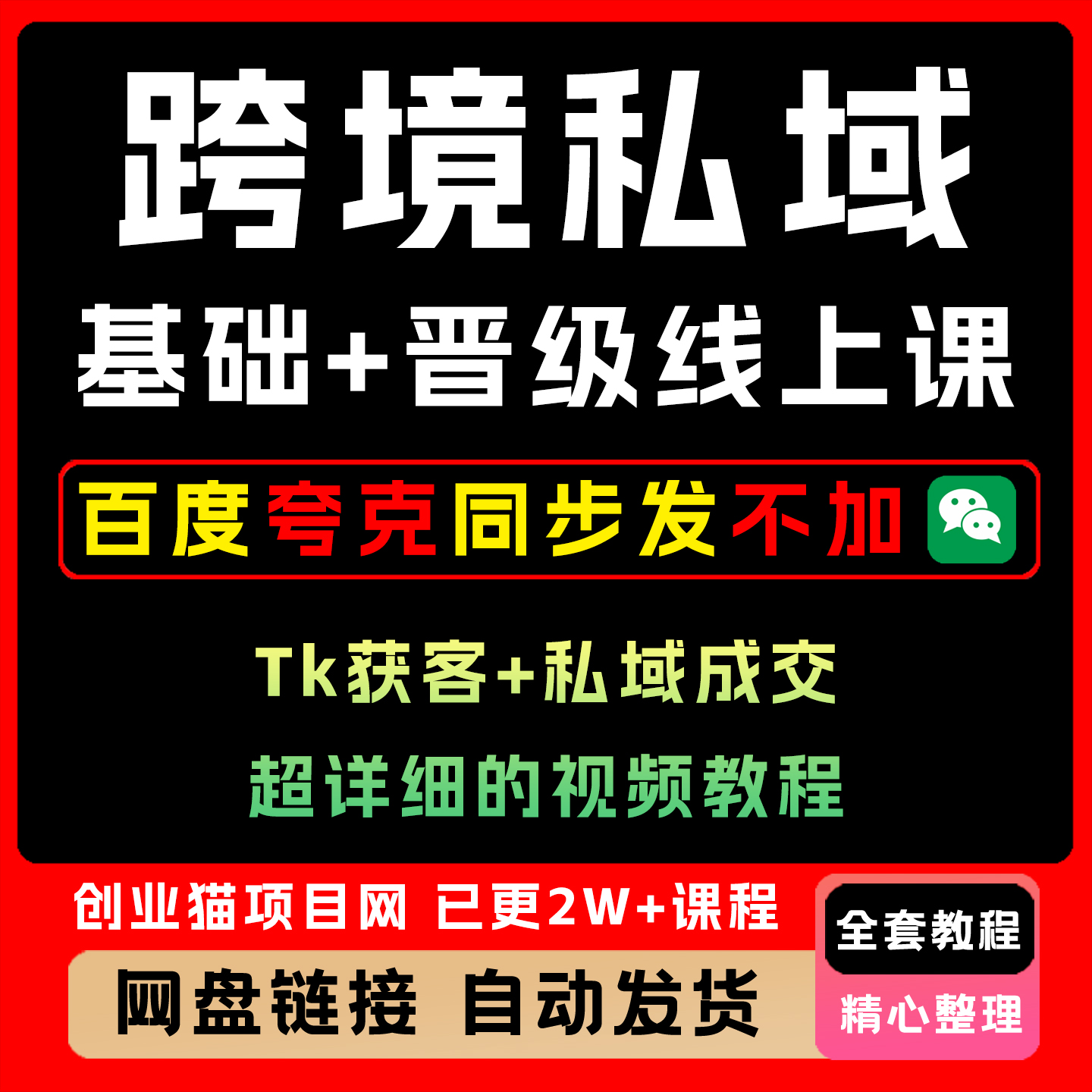 2025跨境私域基础+晋级线上课 TK引流+私域成交全套详细教程