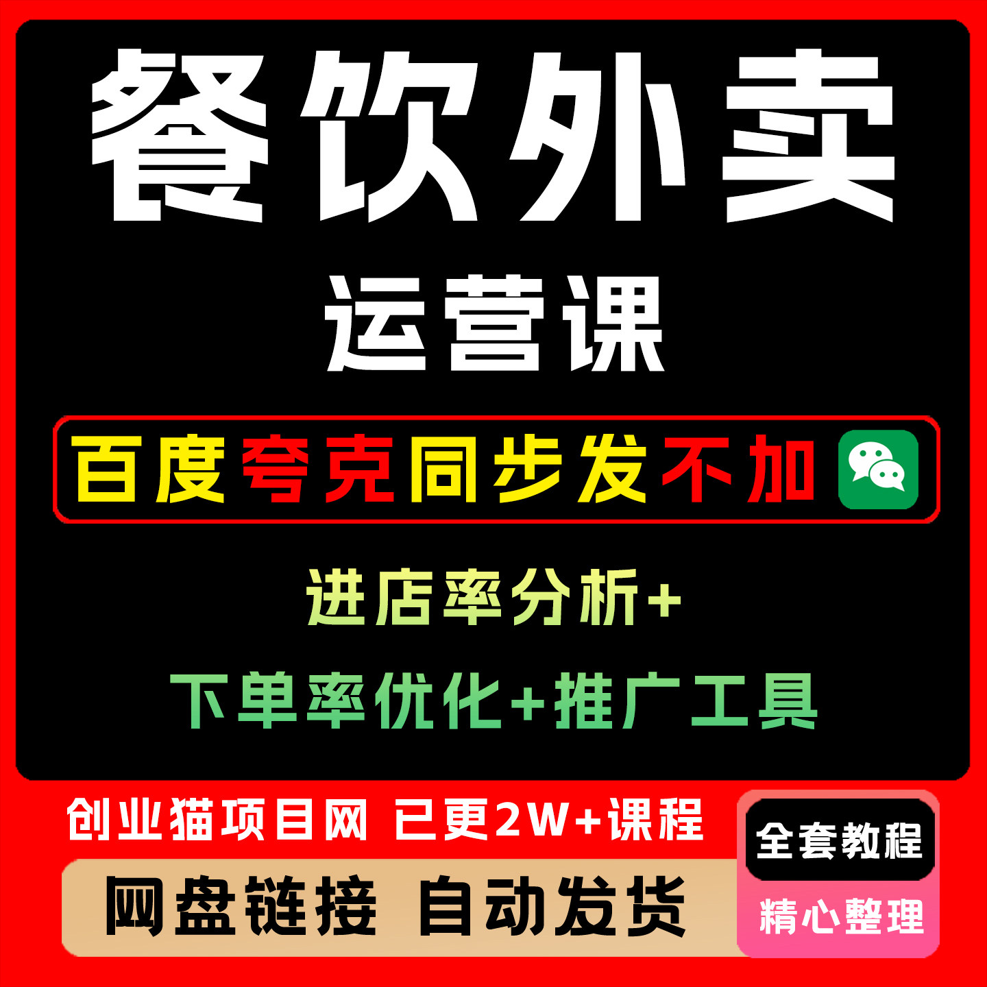 美团饿了么外卖运营课进店率分析下单率优化推广工具破解流量瓶颈