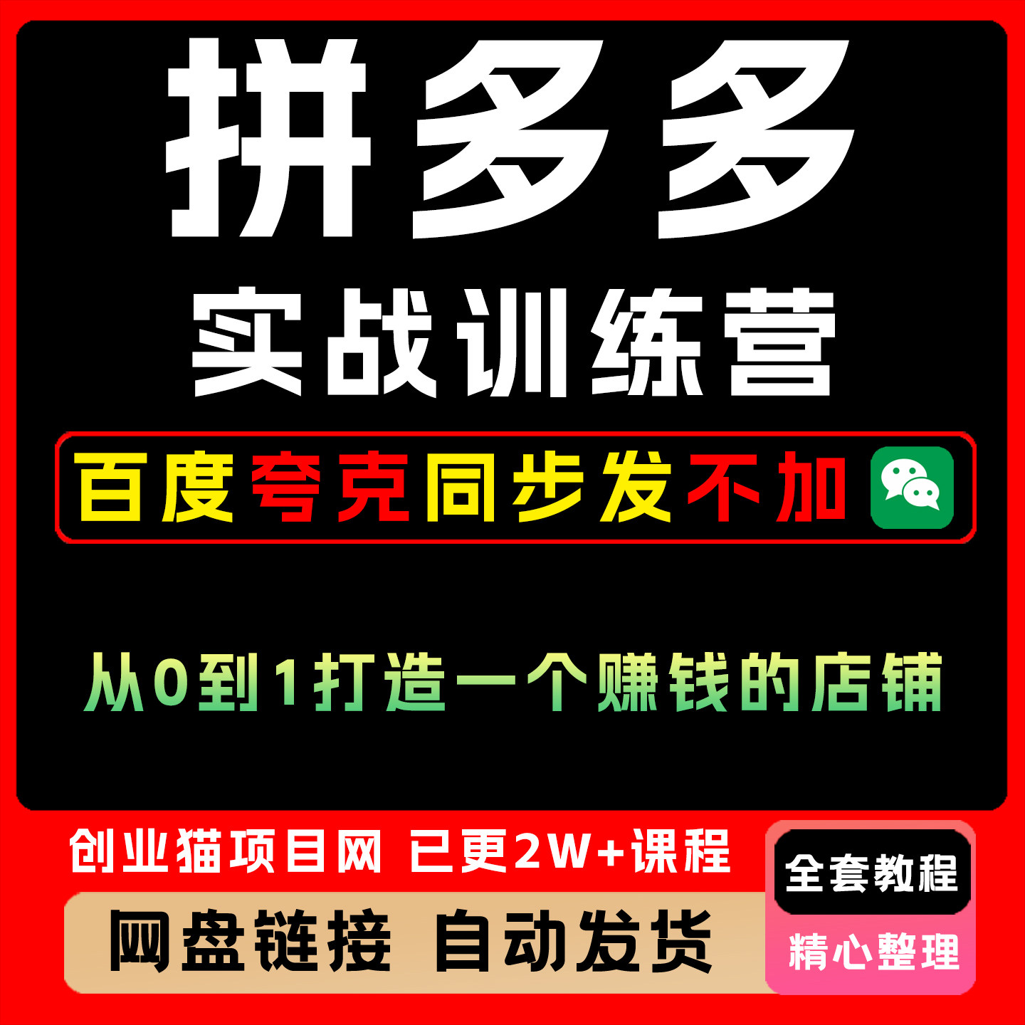 2025年拼多多实战训练营从0到1视频精讲教学课程