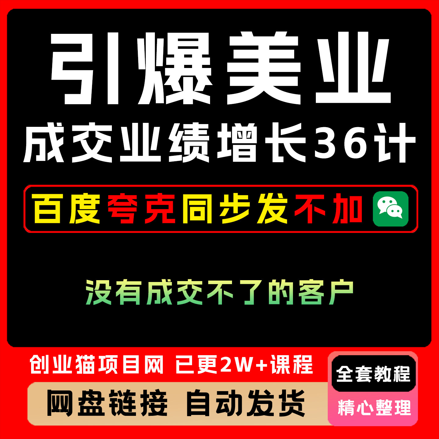 2025引爆美业成交业绩增长36计如何变现教程黑科技视频课项目