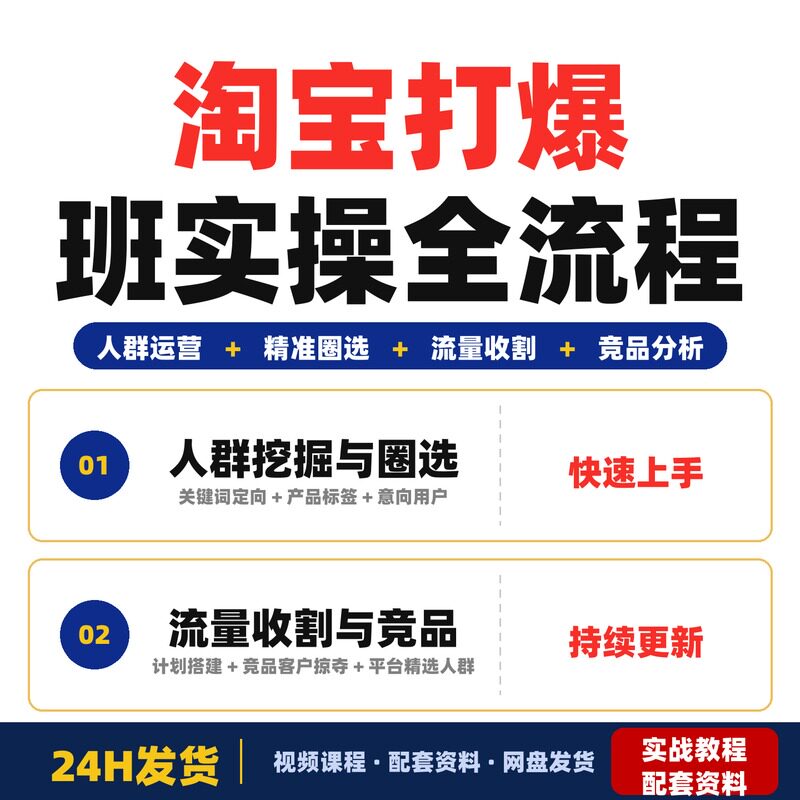 淘宝打爆班运营技术落地实操全流程教学蓝本30完整版全套教程叮当
