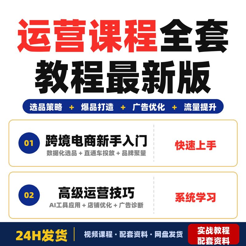 运营课程全套教程2026最新版Tk跨境电商新手零基础实战案例
