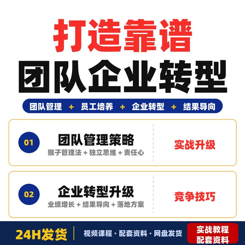 打造靠谱团队企业转型升级实战型商业策略与竞争技巧课程全套教程