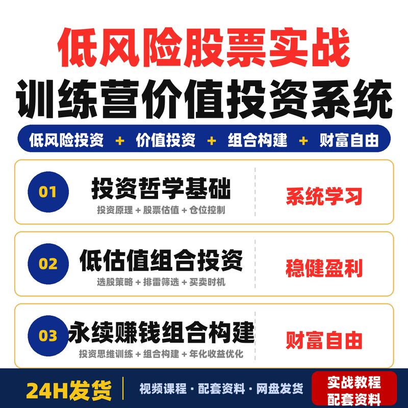 低风险股票实战训练营价值投资系统构建十年十倍永续组合全套教程