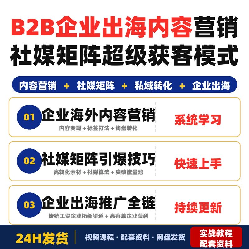 B2B企业出海内容营销社媒矩阵超级获客模式企业海外推广全链路