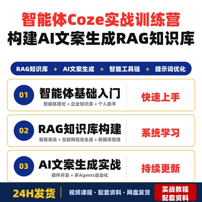 智能体Coze实战训练营从零基础到精通RAG知识库构建AI文案生成