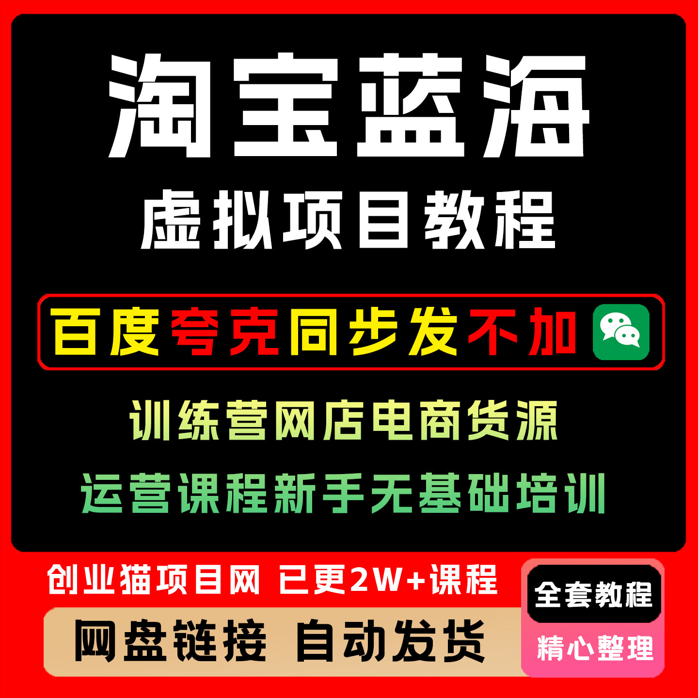 淘宝蓝海虚拟项目教程训练营网店电商货源运营课程新手无基础培训
