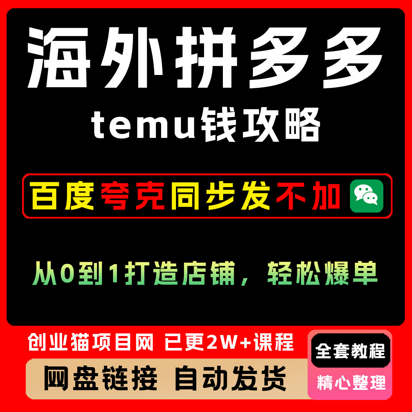 海外拼多多temu钱攻略从0到1打造店铺,轻松爆单全套营销教程