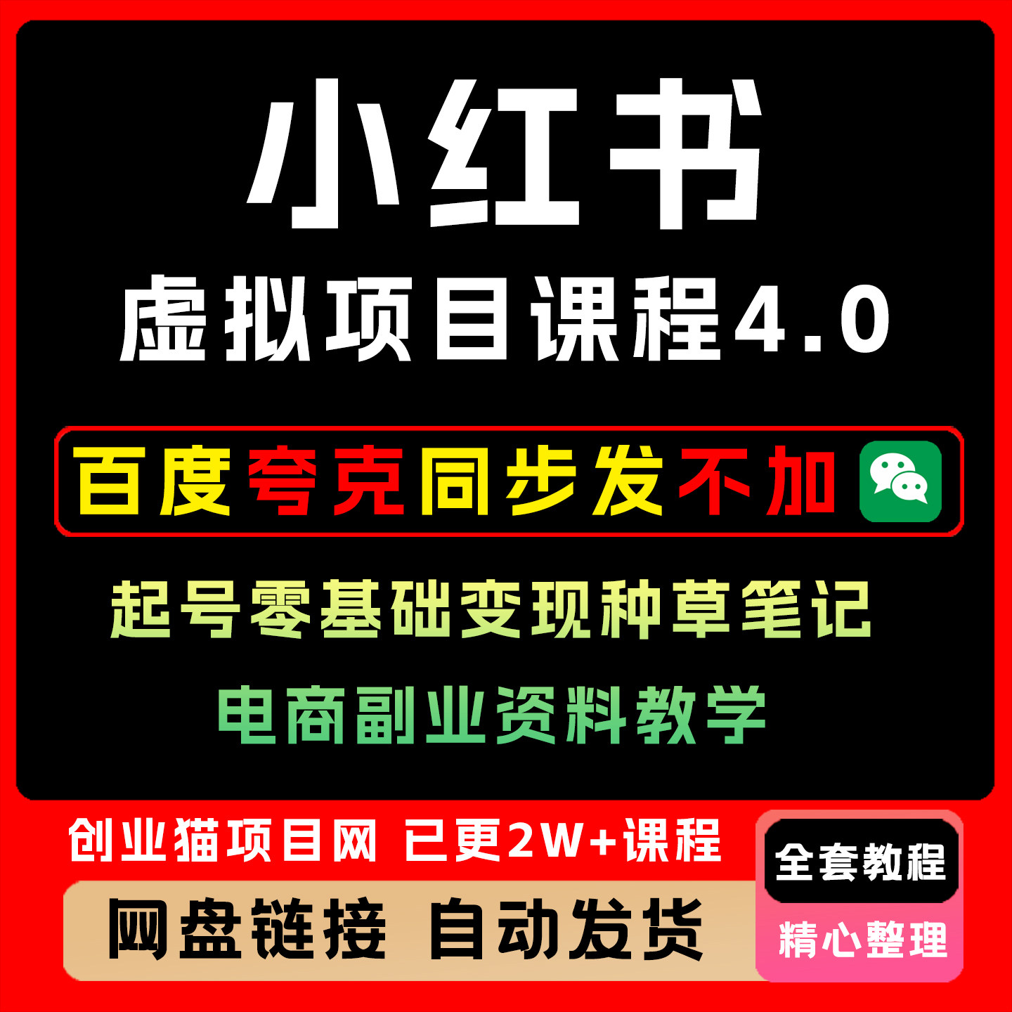 2026小红书4.0虚拟项目课程起号零基础变现电商副业资料教学图片