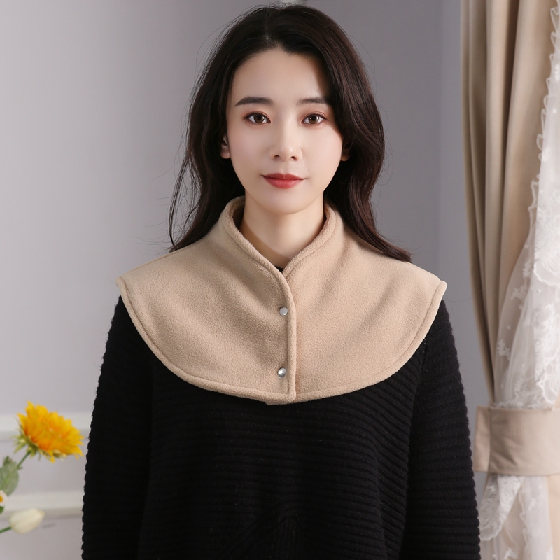 保暖护肩百搭假领子女睡觉保颈椎穿空调房坎肩大衣领绒内搭围脖套