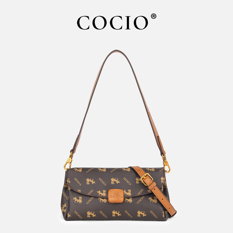 COCIO轻奢老花斜跨腋下单肩女包包通勤2024新款高级时尚CC160