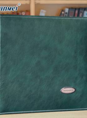 广美PU皮质棕色相册photoalbum复古创意18寸影集自粘覆膜相册diy