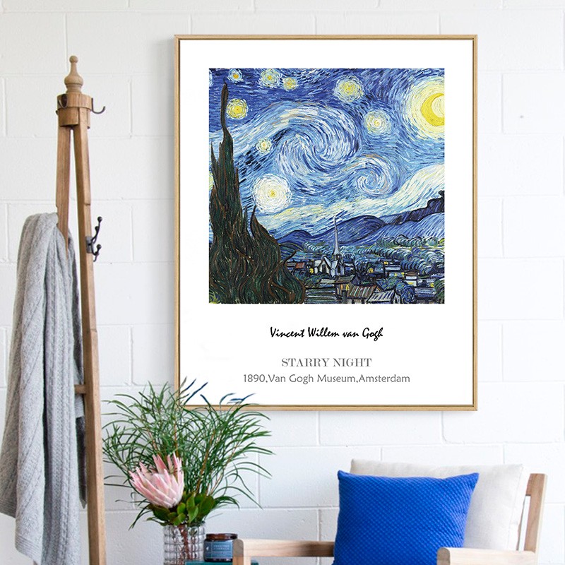 梵星空杏装饰画卧室床头油画壁画客厅沙发背景墙挂画现代
