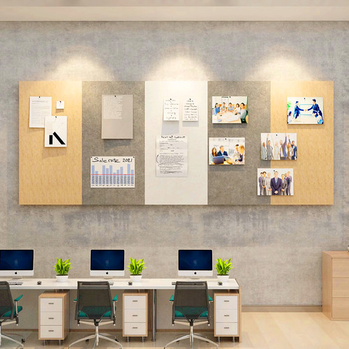 企业会议室布置背景毛毡板墙员工风采公司展示面装饰