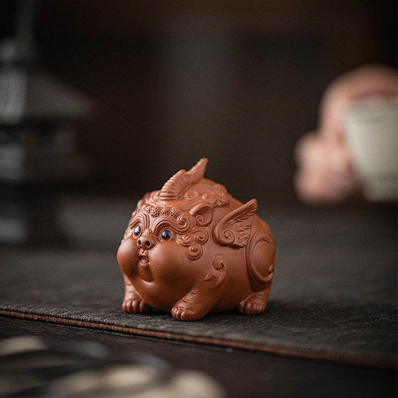 吞金小貔貅紫砂茶宠精品养茶玩招财茶台茶盘装饰品小