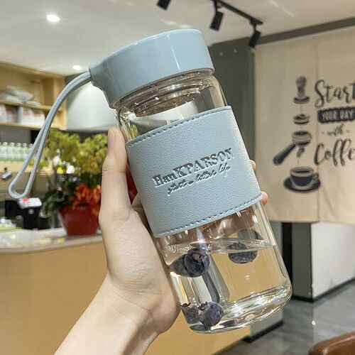 水杯耐热硼硅男女带盖随手杯带杯泡茶杯子