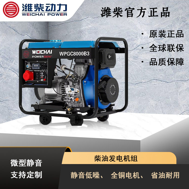 潍柴柴油发电机组家用静音双缸