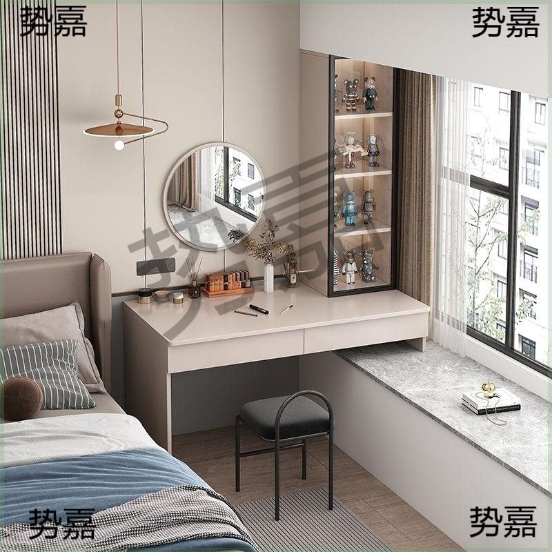 实木飘窗梳妆台收纳一体可定制