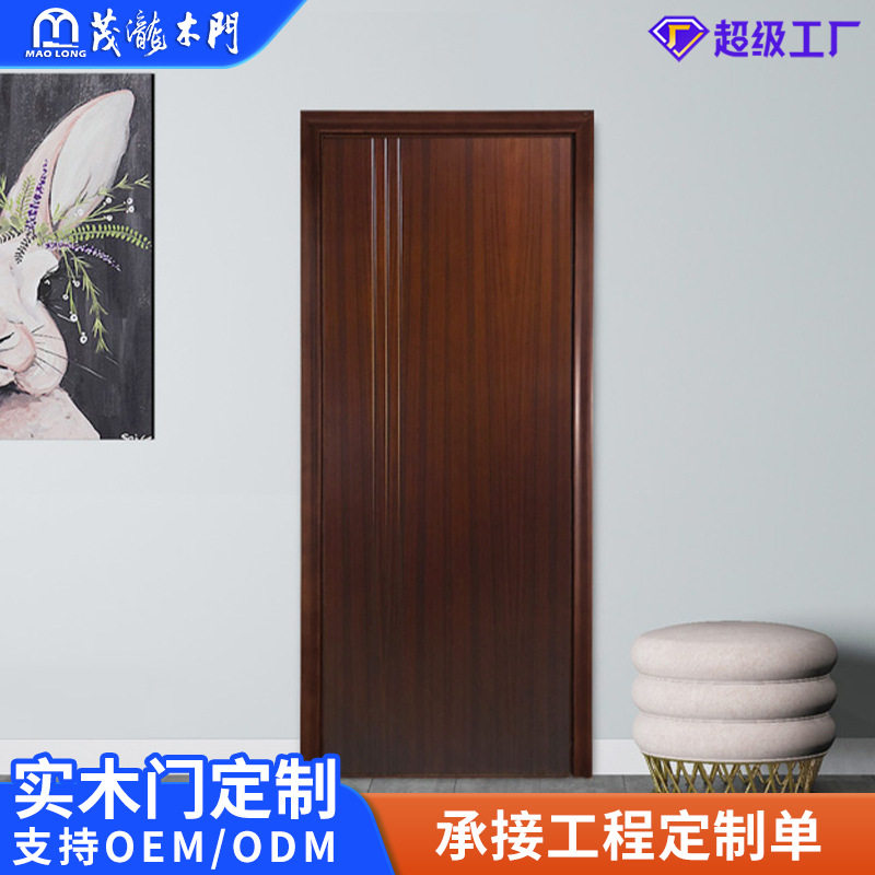 欧式经典柚木复合实木烤漆门简约环保卧室实木门室内房间门套装门
