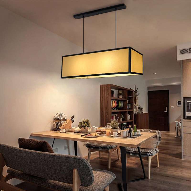 新中式吊灯客厅灯具长方形铁艺仿古吧台灯饰现代简约二头餐厅吊灯