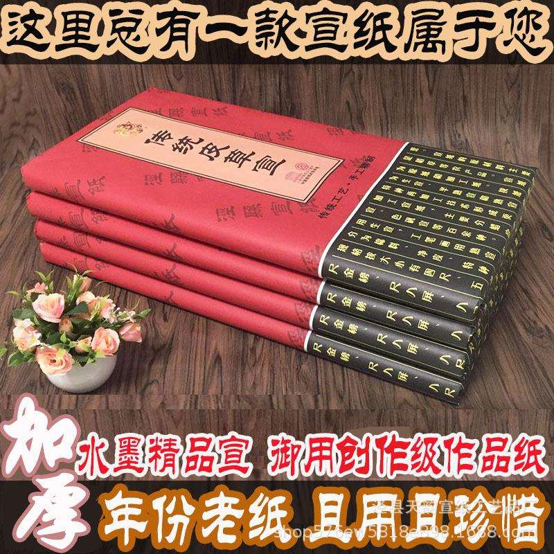 安徽三四尺国画作品纸加厚创作书法专用纸半生半熟宣纸100张