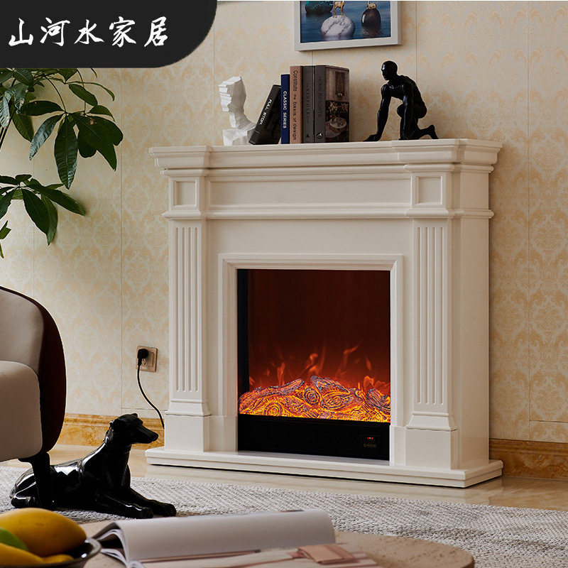 1/1.2/1.5米简约法式壁炉装饰柜 美式家用别墅客厅仿真火焰电取暖