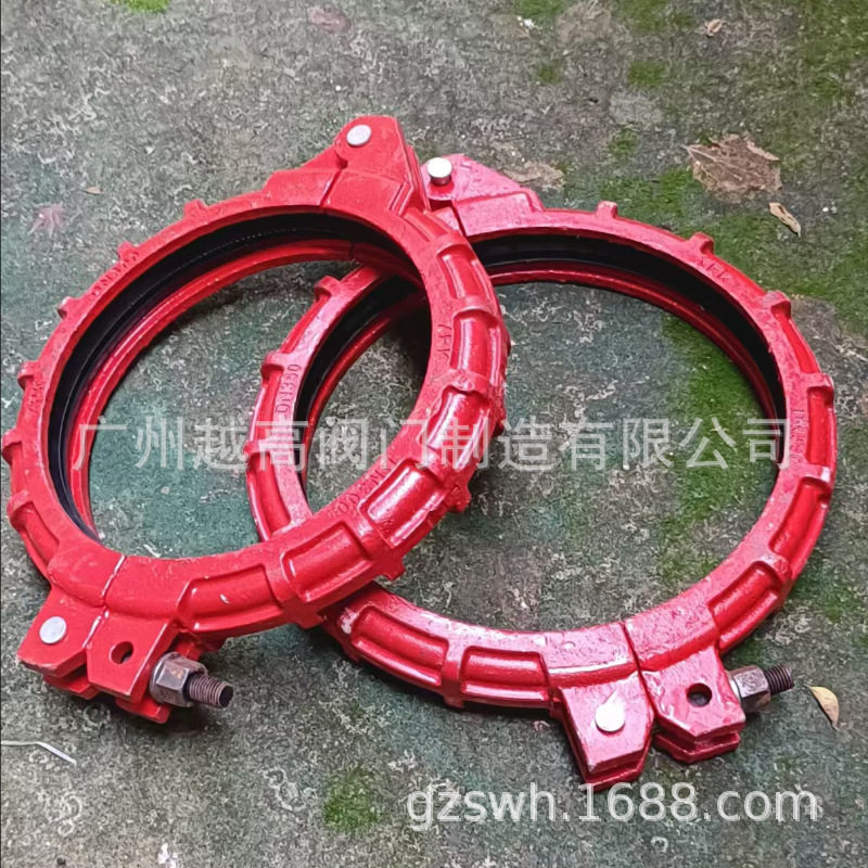 衬塑卡箍 沟槽管件 银色沟槽刚性卡箍自来水钢涂塑给水 衬塑刚卡