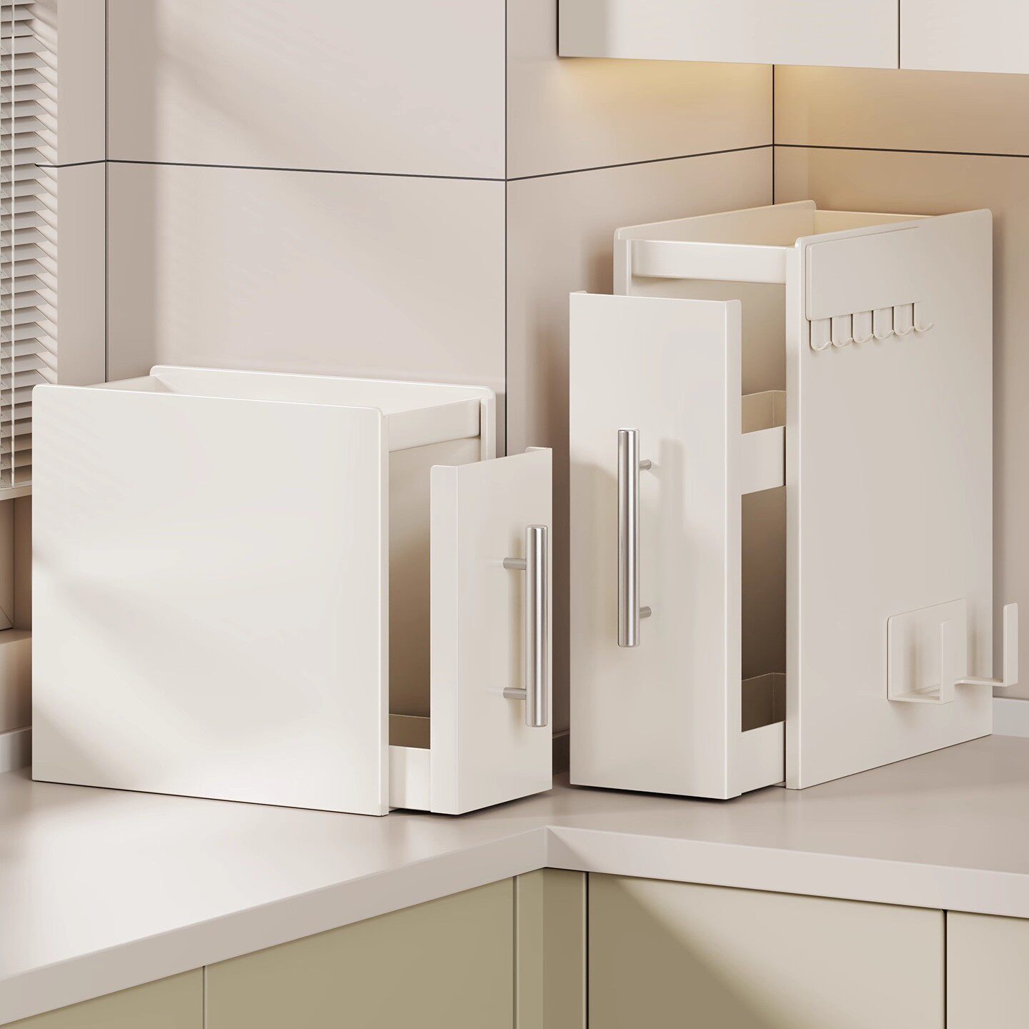 厨房窄款调料品架台面抽拉式多层防尘收纳柜油盐酱醋调味料置物架